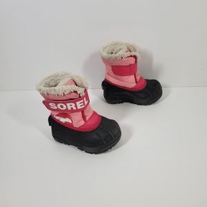 Sorel Pink Waterproof Insulated Winter Snow Boots Child Toddler Size 7